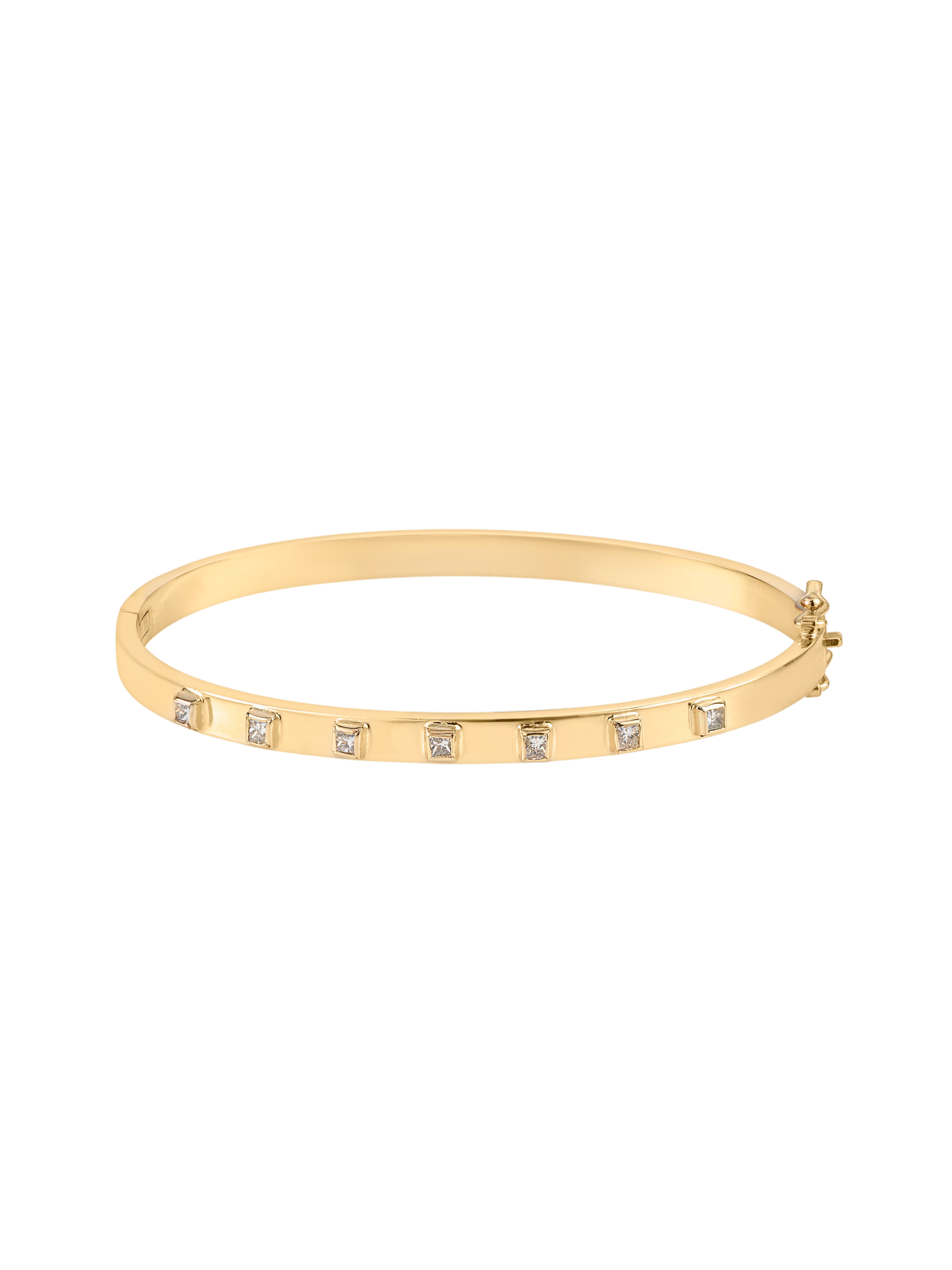 Diamond princess cut bangle 